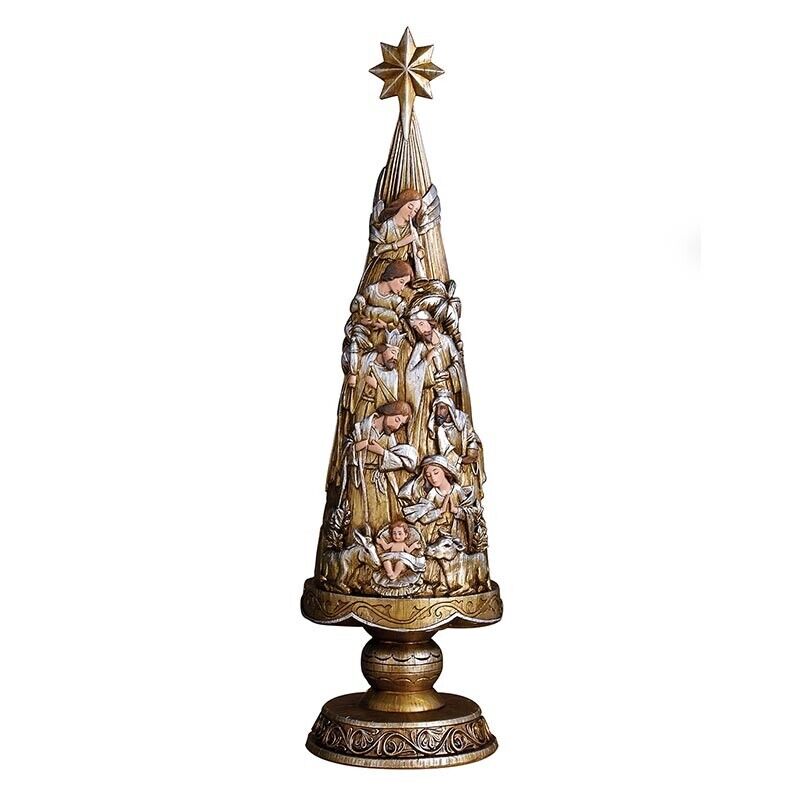 Metallic Nativity Christmas Tree 21\