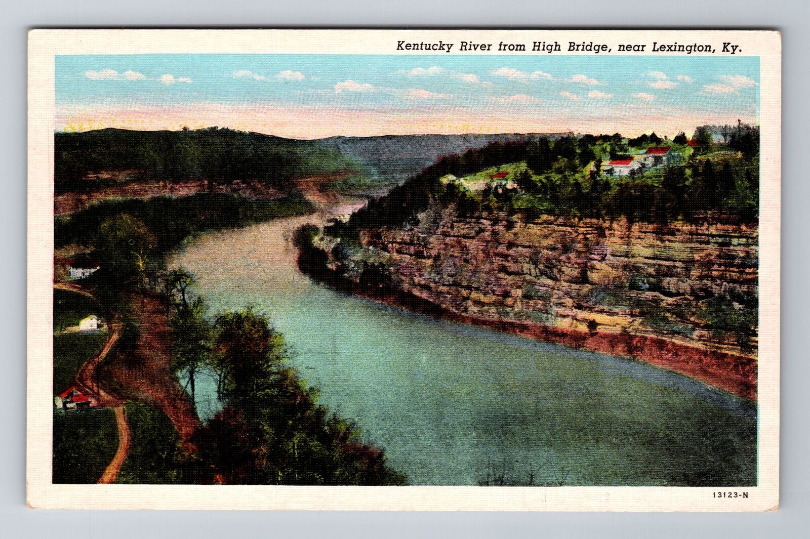 Lexington KY-Kentucky, Kentucky River from High Bridge Souvenir Vintage Postcard