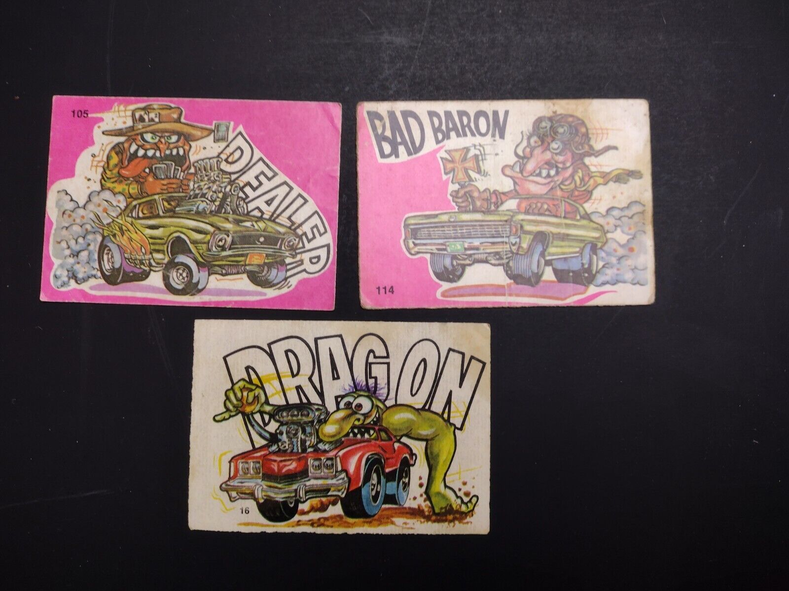 Vintage 1970s Don Russ Fantastic Odd Rods Cards Stickers Lot Of 3