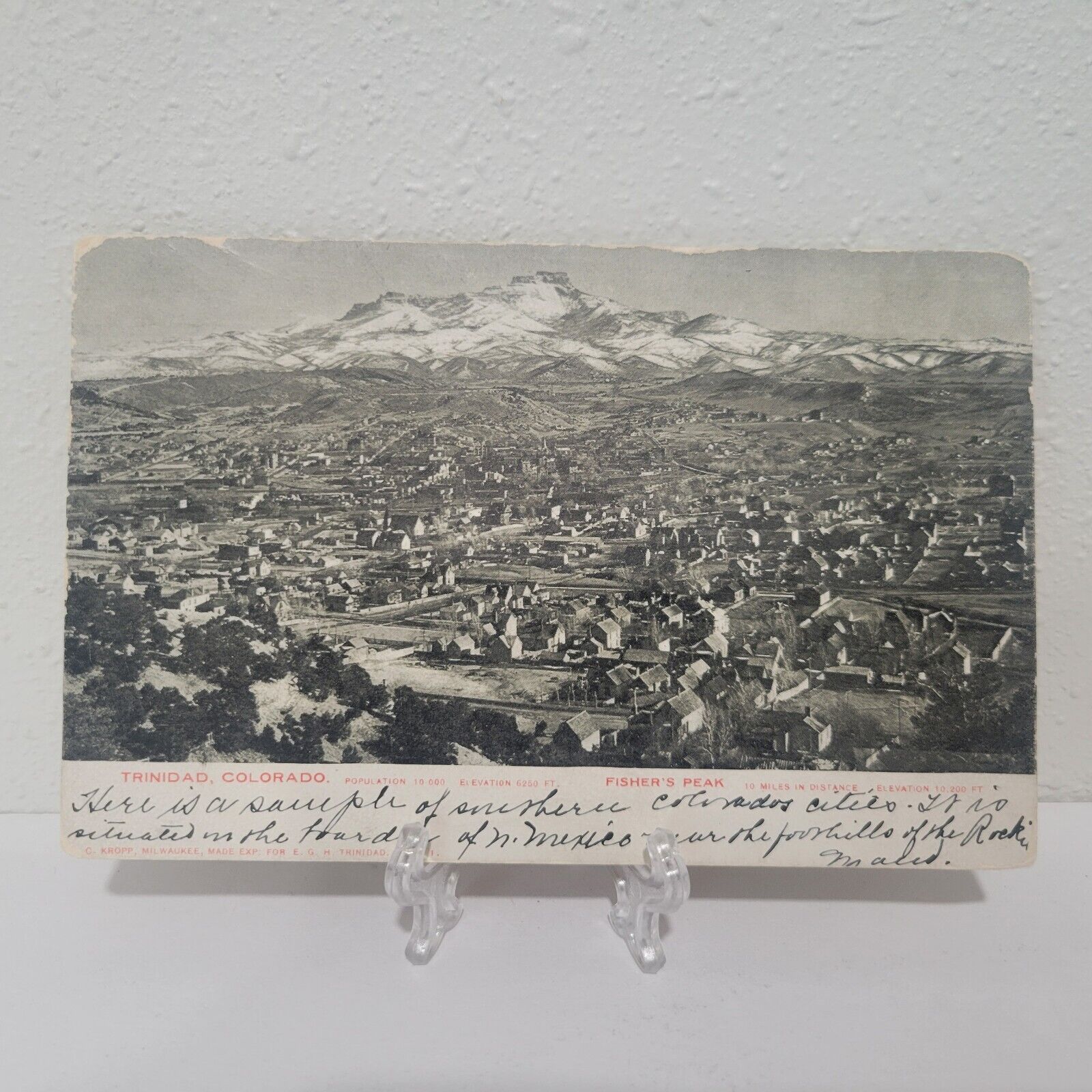 Antique RPPC Postcard Trinidad Colorado Arial View 1905 Posted