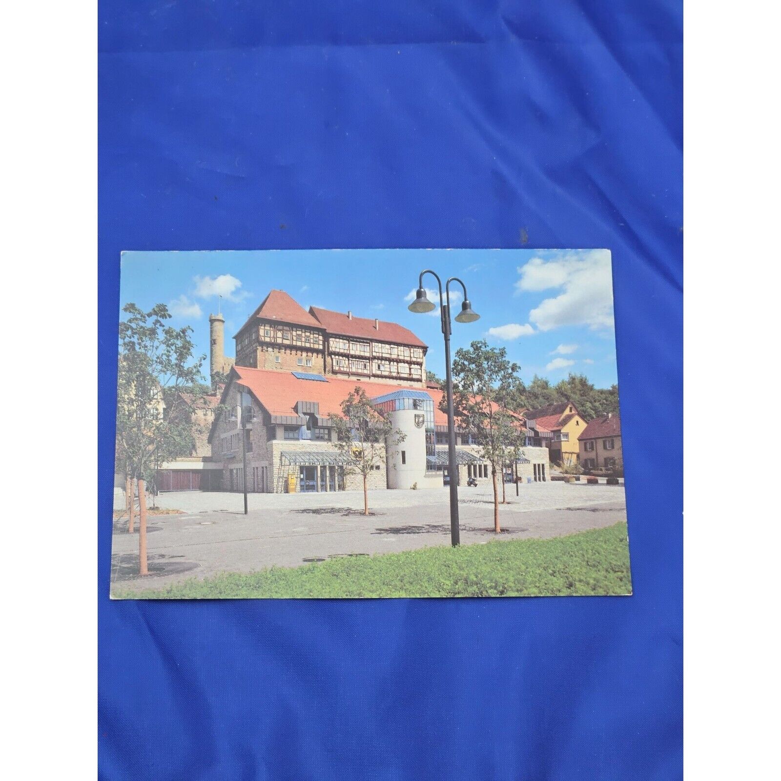 Weinort Talheim Town Hall And Castle Postcard Chrome Divided