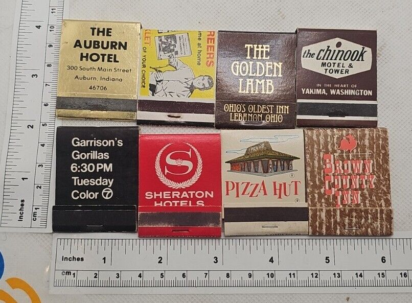 Vintage Matchbook Collectible Ephemera lot of 8 matchbooks advertising unused 