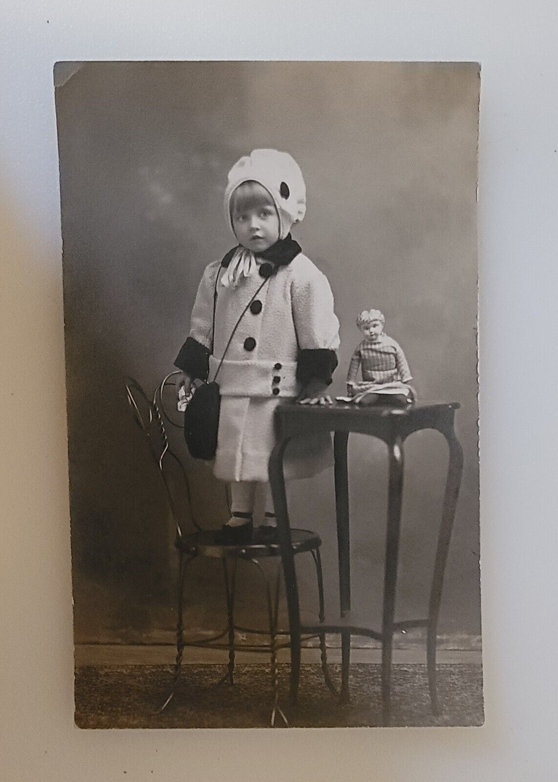  Little Girl Studio Portrait, Antique, Vintage Photograph Postcard