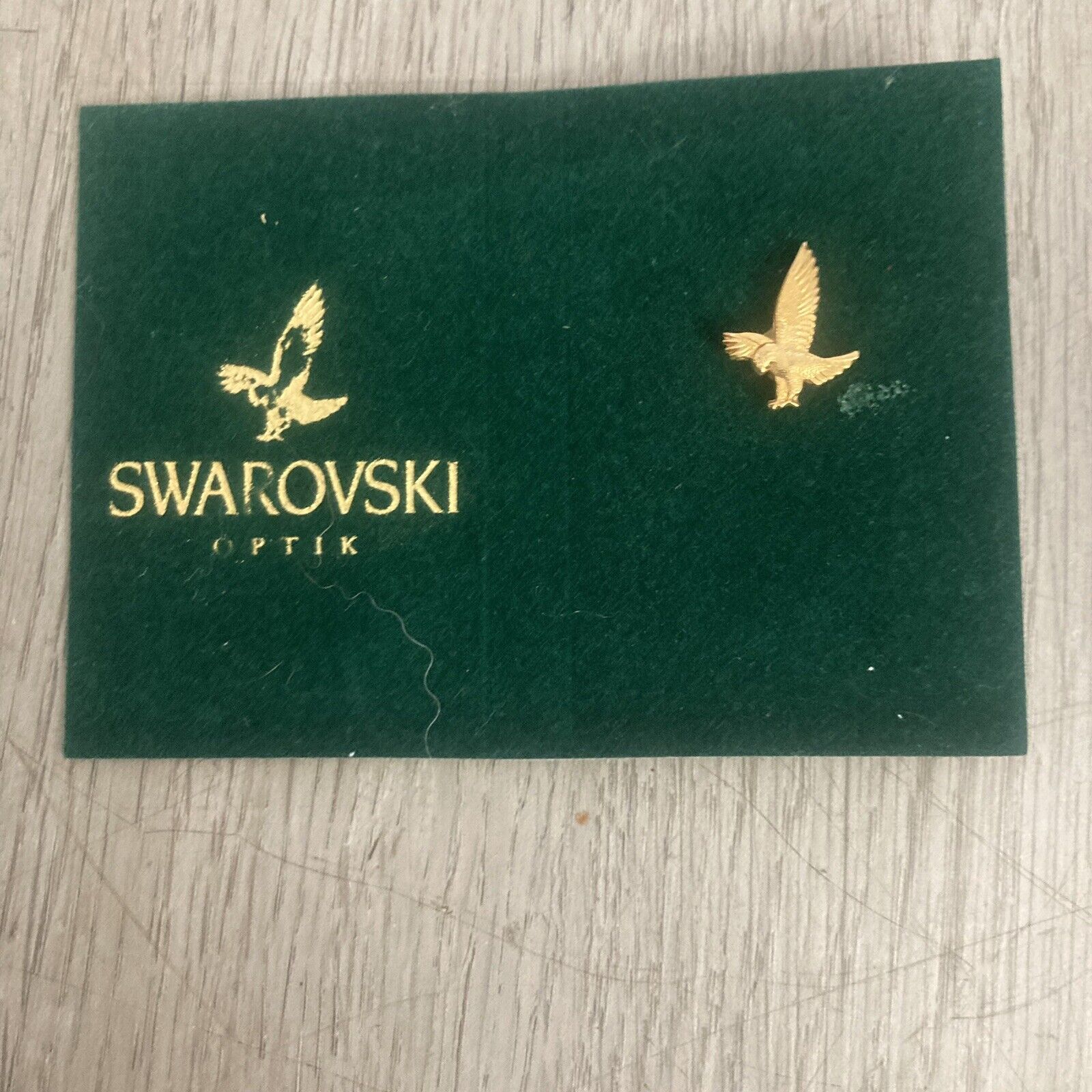 Swarovski Optik Gold Plated Hawk Pin