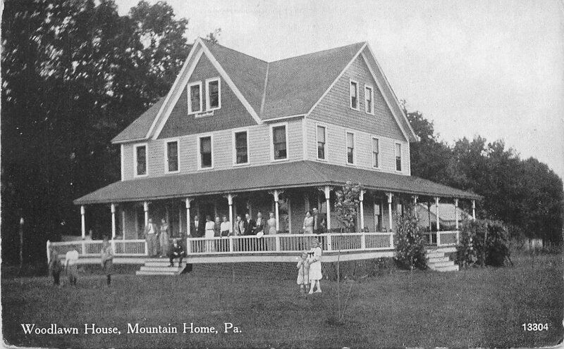 C-1910 Mountain Home Pennsylvania Woodlawn House RPPC Photo Postcard 21-2202