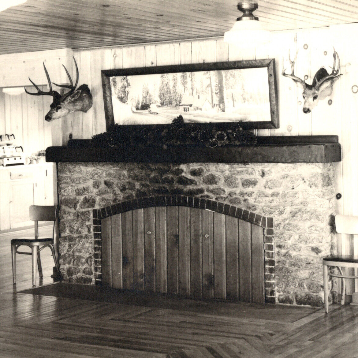 Vintage 1930s RPPC Johnny\'s Dinning Room Shave Lake Postcard Restaurant Hotel