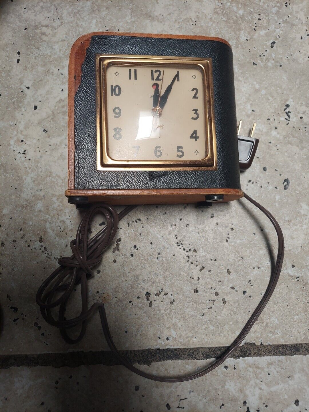 Vintage Telechron Electric Wood Clock Art Deco Model 3H77 \