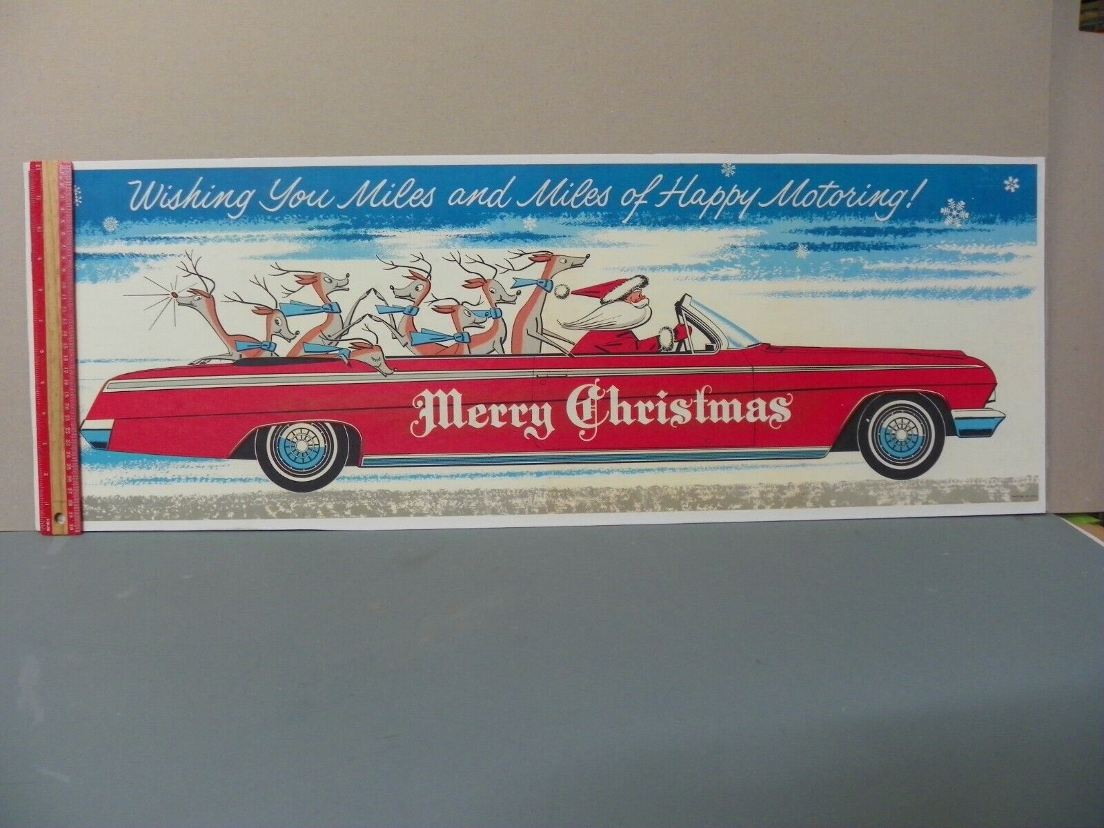 1962 CHEVROLET CHRISTMAS -  DEALER WINDOW DISPLAY - COPY - ABOUT 3FT WIDE