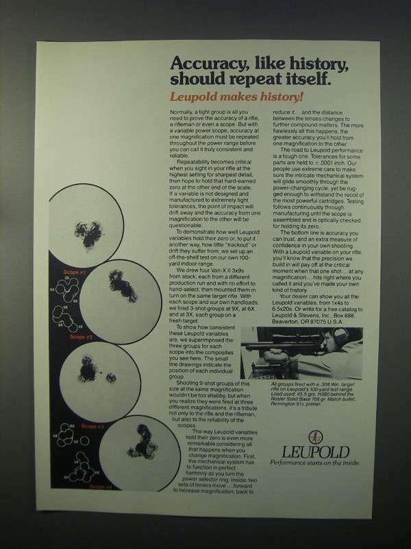 1982 Leupold Scopes Ad - Should Repeat Itself