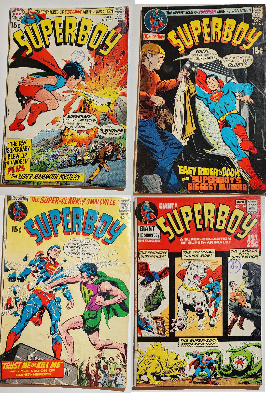 SUPERBOY Silver Age Lot #167, 170, 173, 174 - NEAL ADAMS - I combine shipping