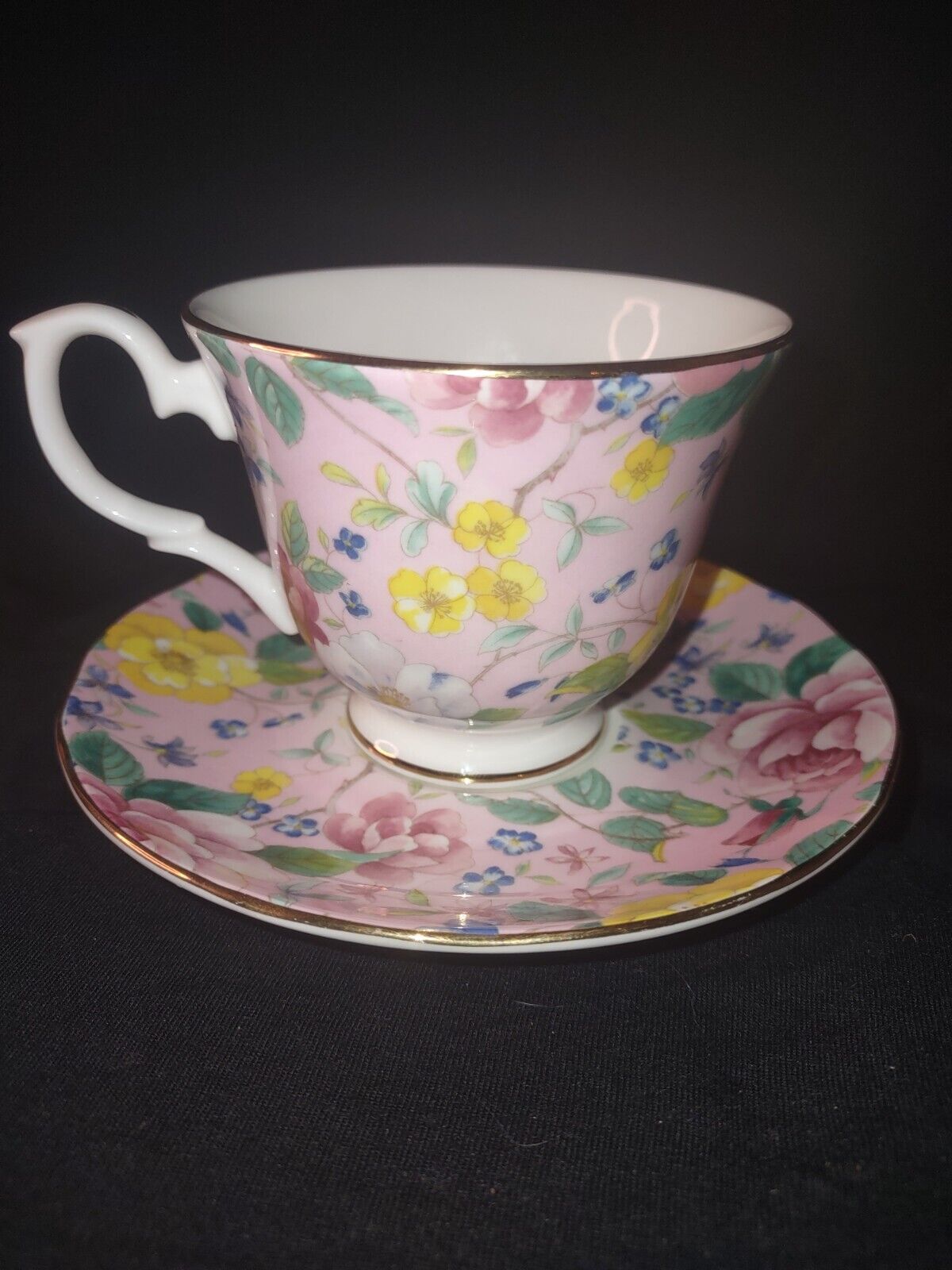 vintage Duchess Primrose Pink Chelsea Garden  tea cup and saucer