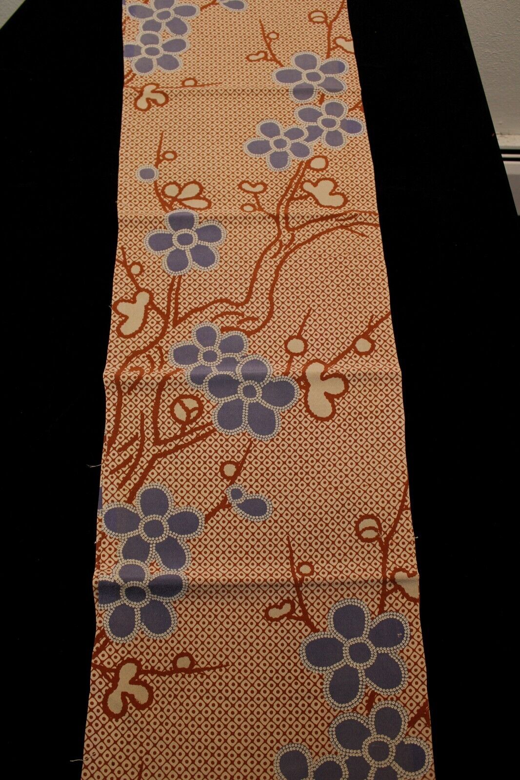 f-367 antique silk crepe kimono fabric - plum branch - 13\