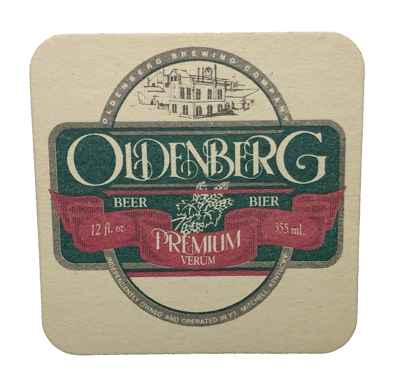 Oldenberg Brewing Company Beer Coaster-Fort Mitchell Kentucky-s3.5
