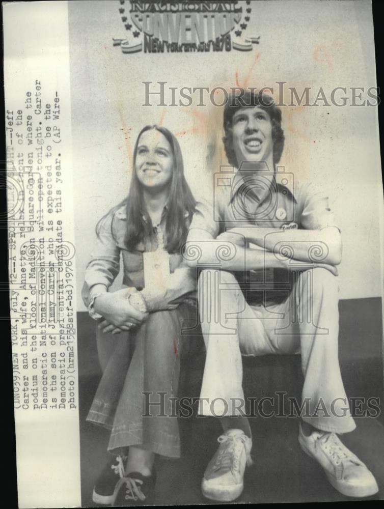 1976 Wire Photo Jeff Carter and wife Annette wait for the Democratic convention