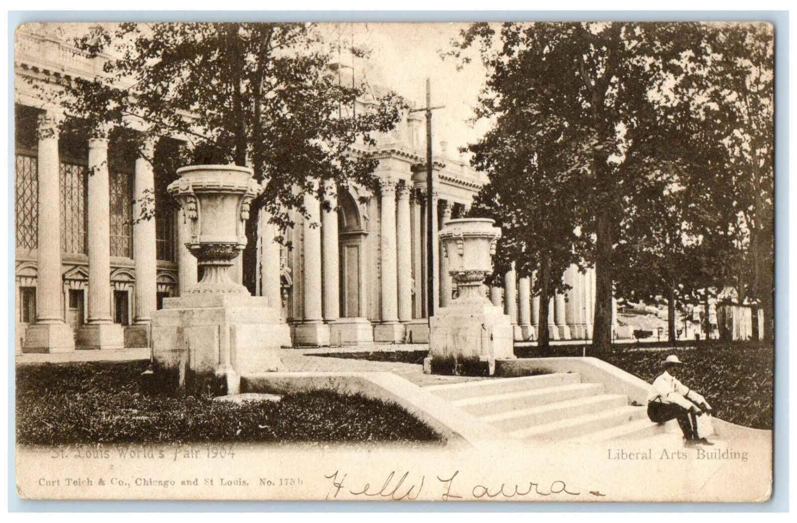 1904 Steps of Liberal Arts Building St. Louis World\'s Fair Missouri MO Postcard