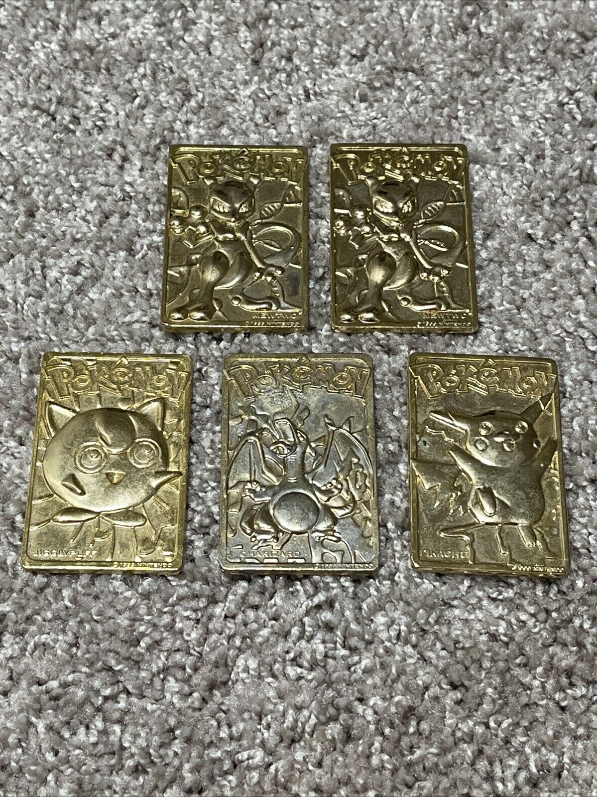 1999 23 k Gold Plated Pokémon Cards Lot of 5