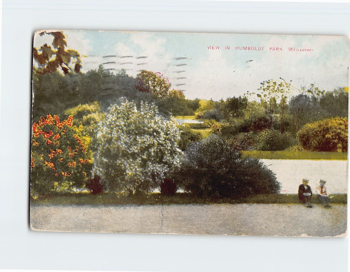 Postcard View in Humboldt Park Milwaukee Wisconsin USA