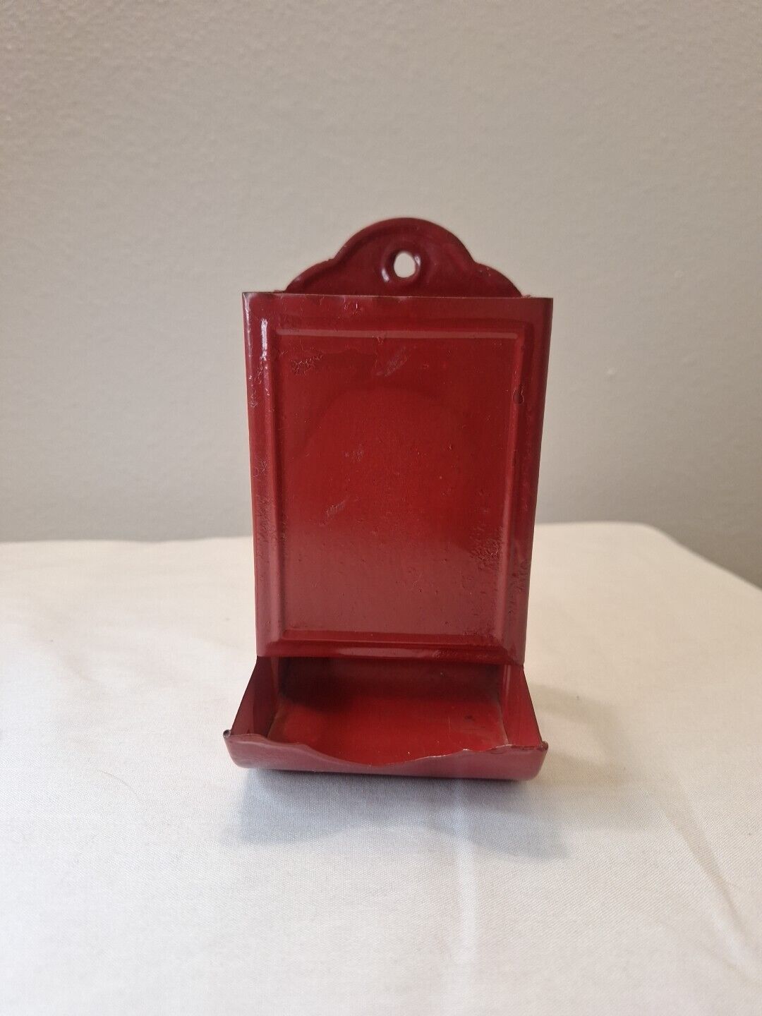 Vintage Red Tin Match Holder