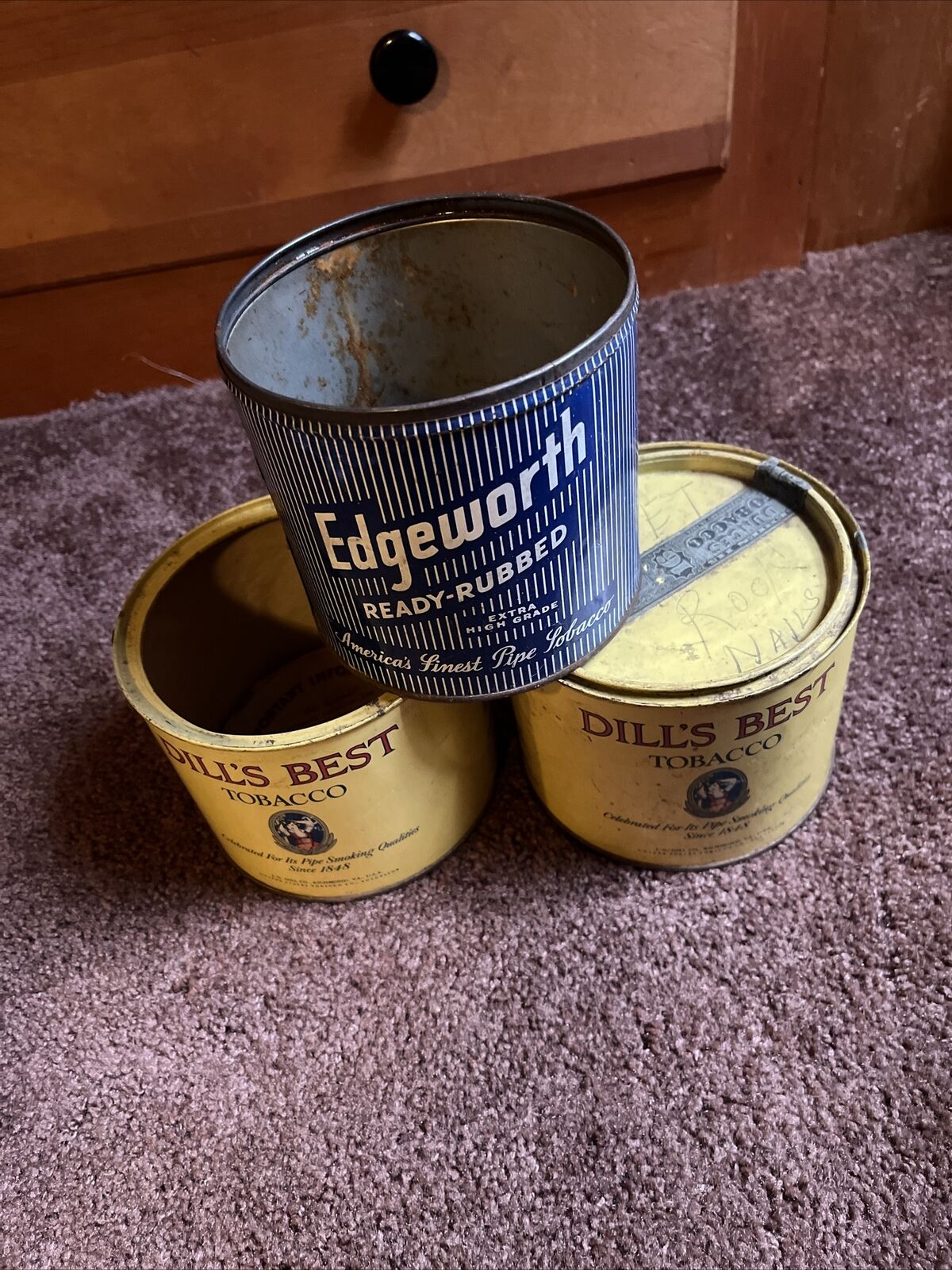 Dills Best And Edgeworth Tobacco Canisters