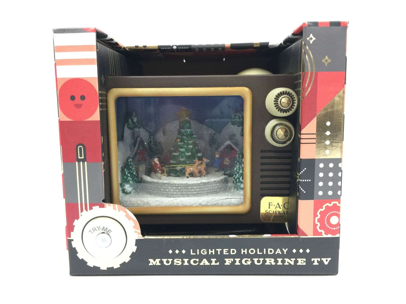 Fao Schwarz Lighted Holiday Musical Figurine Tv Plays (See Details)