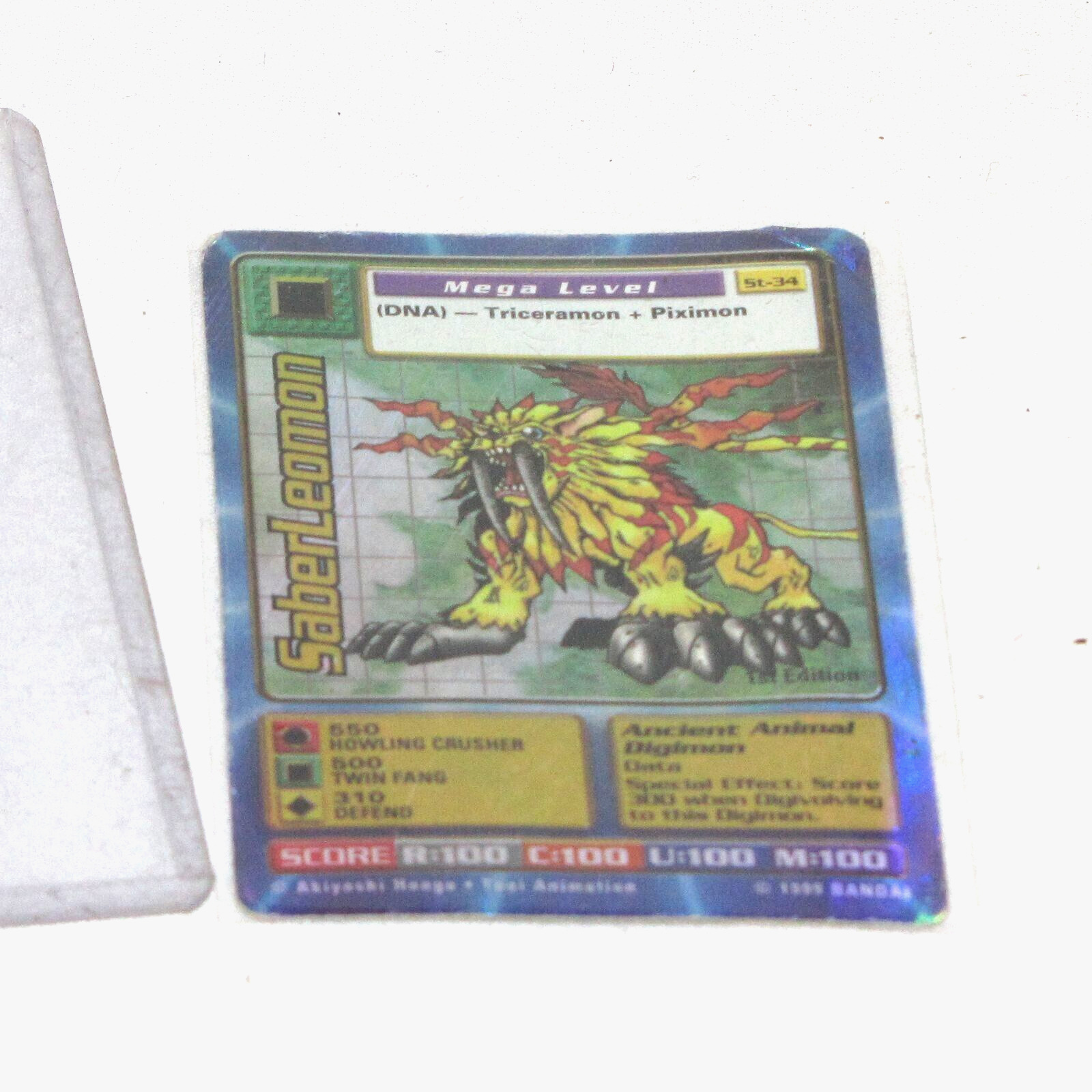 SaberLeomon Card Digimon 1999 BANDAI 1st Edition  Mega Level St 34 Holo Foil