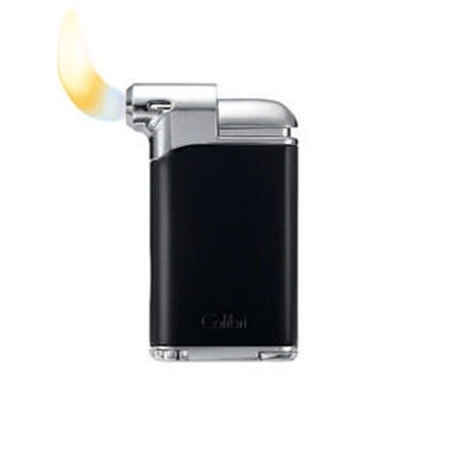 Colibri Pacific Air Soft Flame Angled Pipe Lighter Black Chrome LI400C5