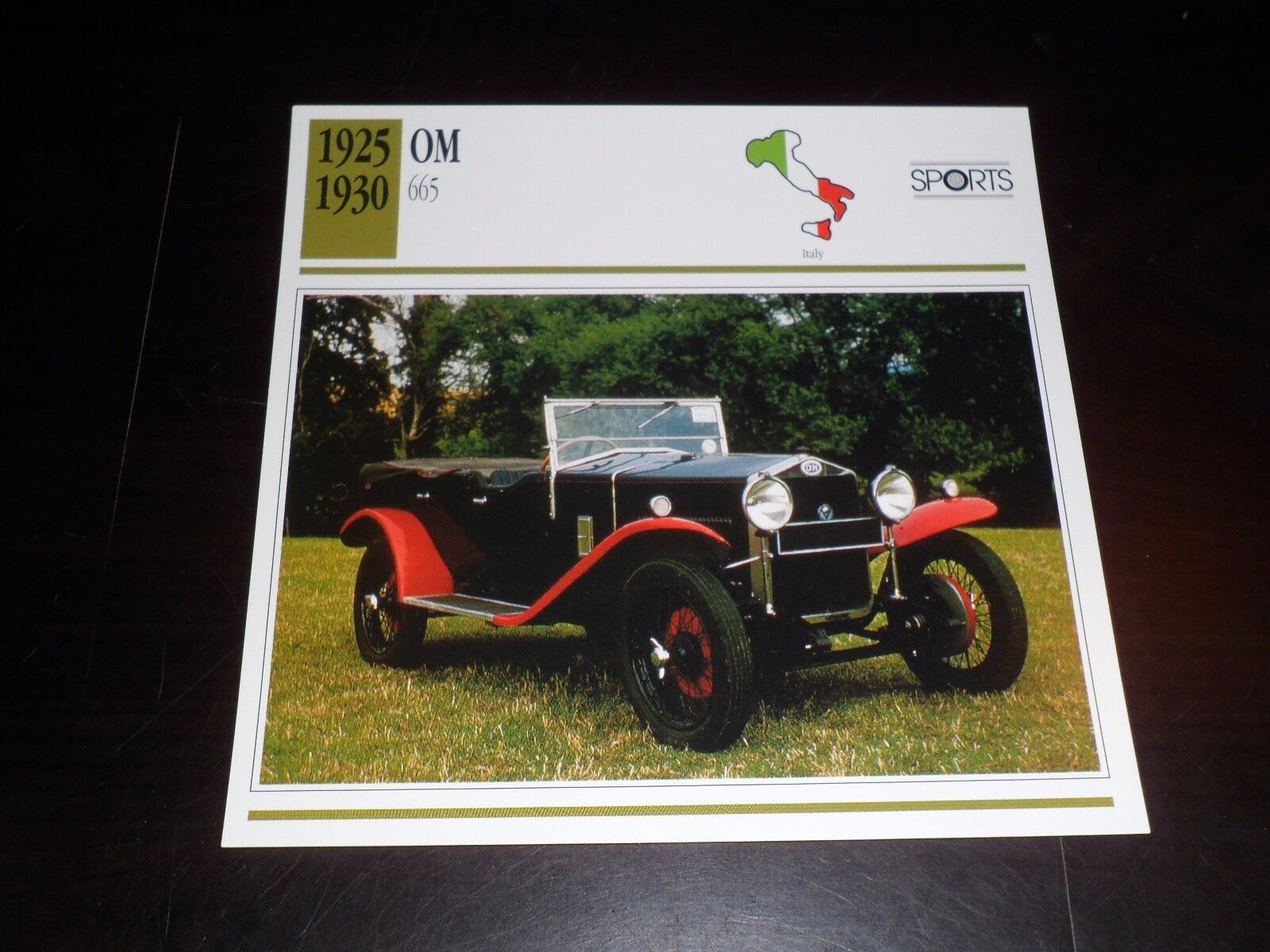 1925 1926 1927 1928 1929 1930 OM 665 Car Photo Spec Sheet Stat Info CARD