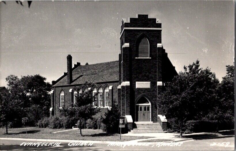 Vintage RPPC Postcard Evangelical Church Marysville KS Kansas              D-674
