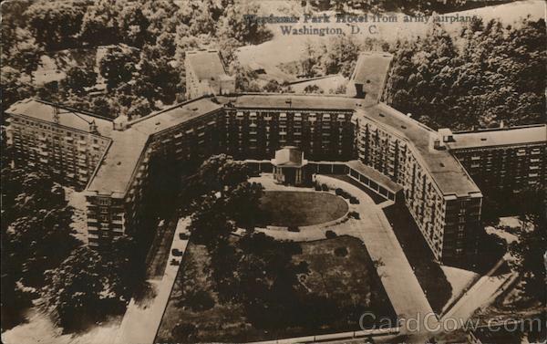 1921 RPPC Washington,DC Wardman Park Hotel From Army Airplane Postcard 1c stamp