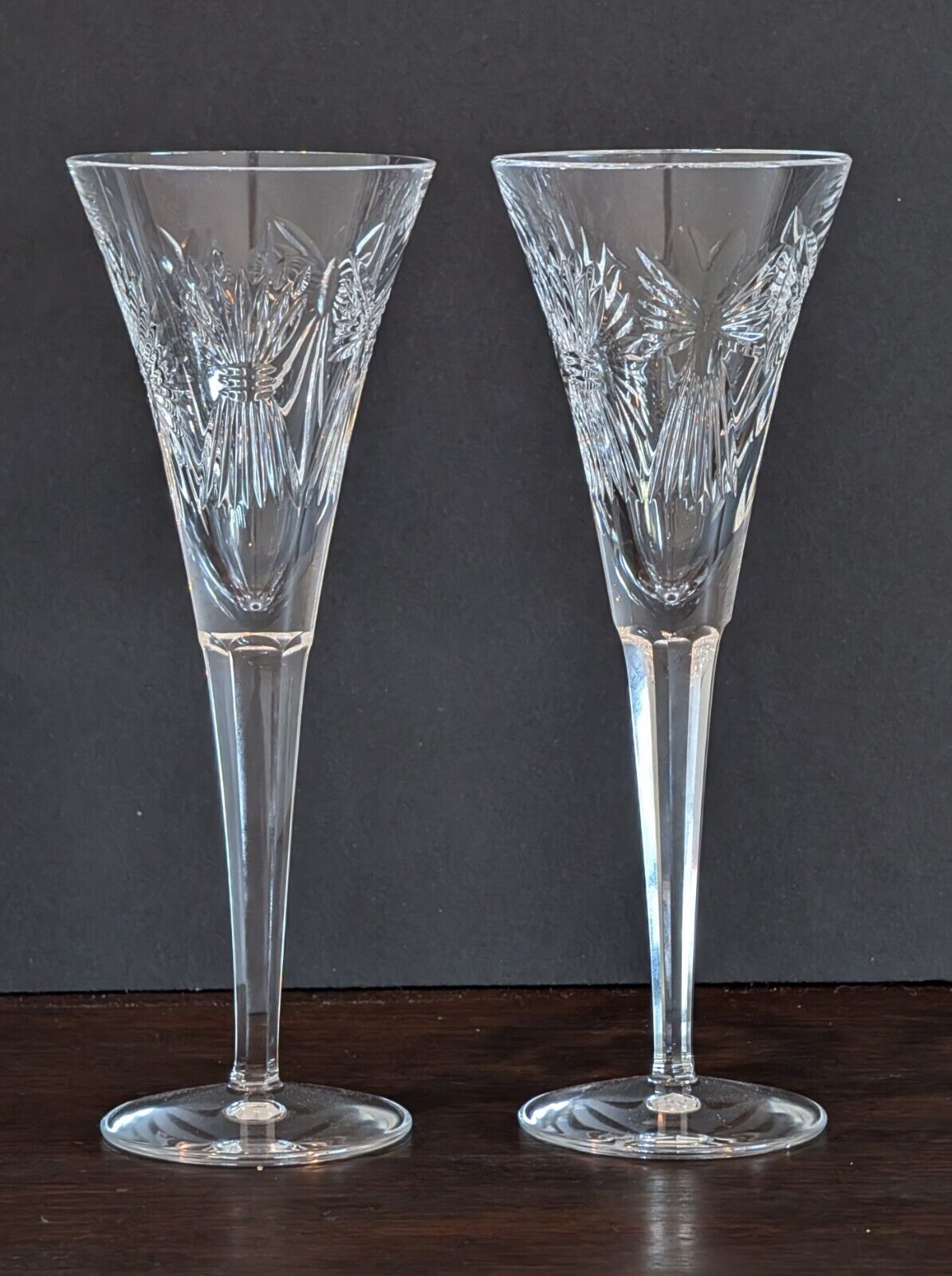 Vintage Waterford \'All 5 Toasts\' Crystal Champagne Toasting Flutes, Set of 2