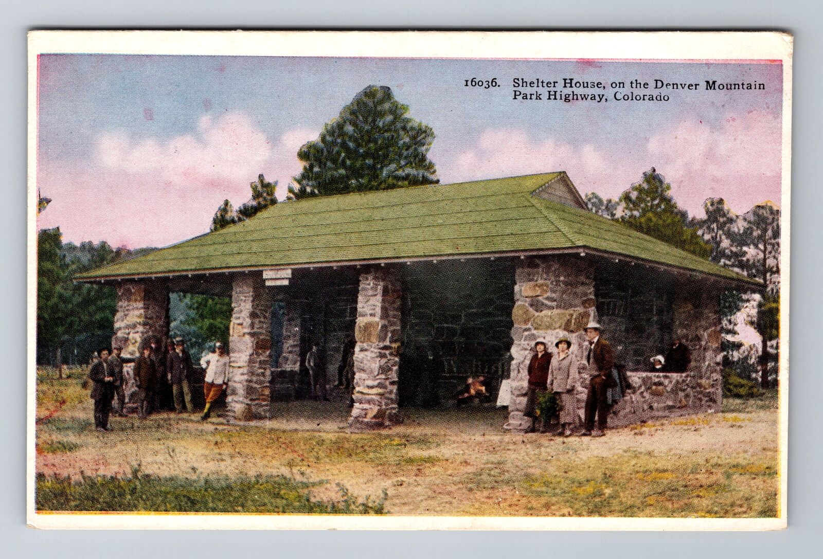 CO-Colorado, Shelter House On Mountain, Antique, Vintage Souvenir Postcard