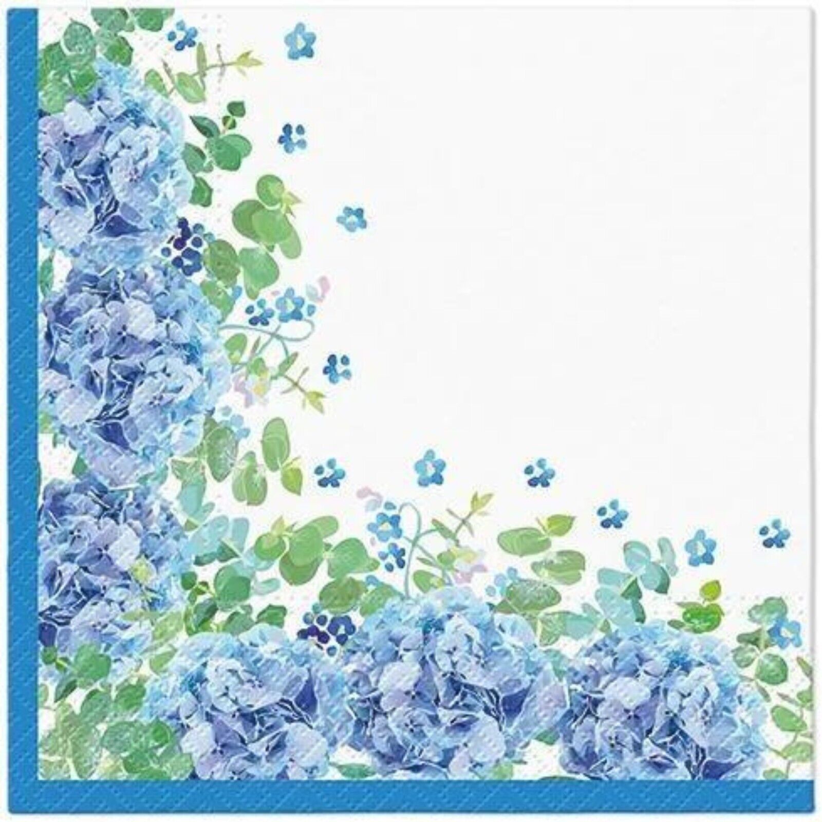 Paper Luncheons Decoupage Napkin BLUE HYDRANGEA Art Decorative Pack of 20