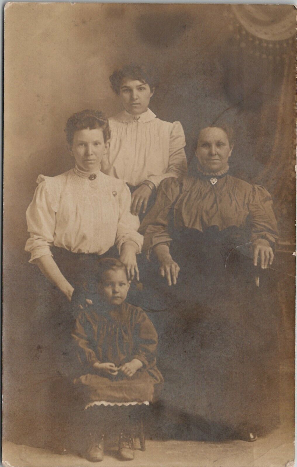 RPPC Nappanee Indiana Lovely Ladies Family Kyle Witham Marie Tidd Postcard W1