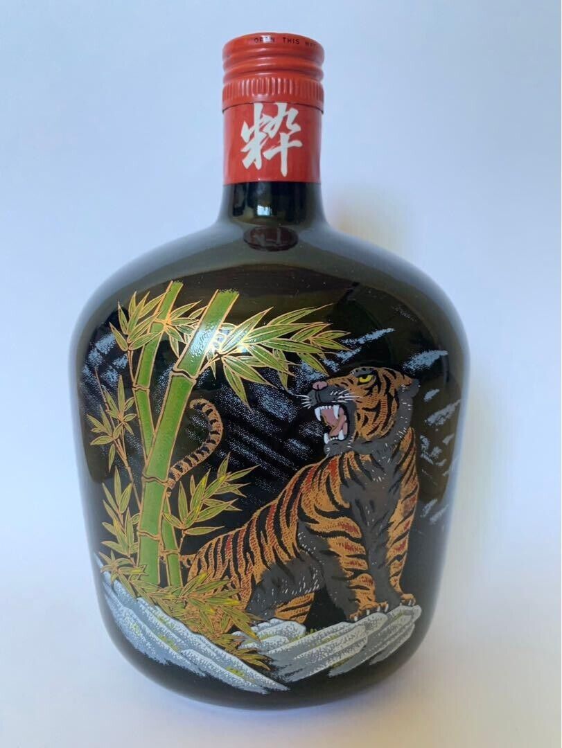 Suntory Whisky Empty Bottle Art Bottle Bamboo Tiger