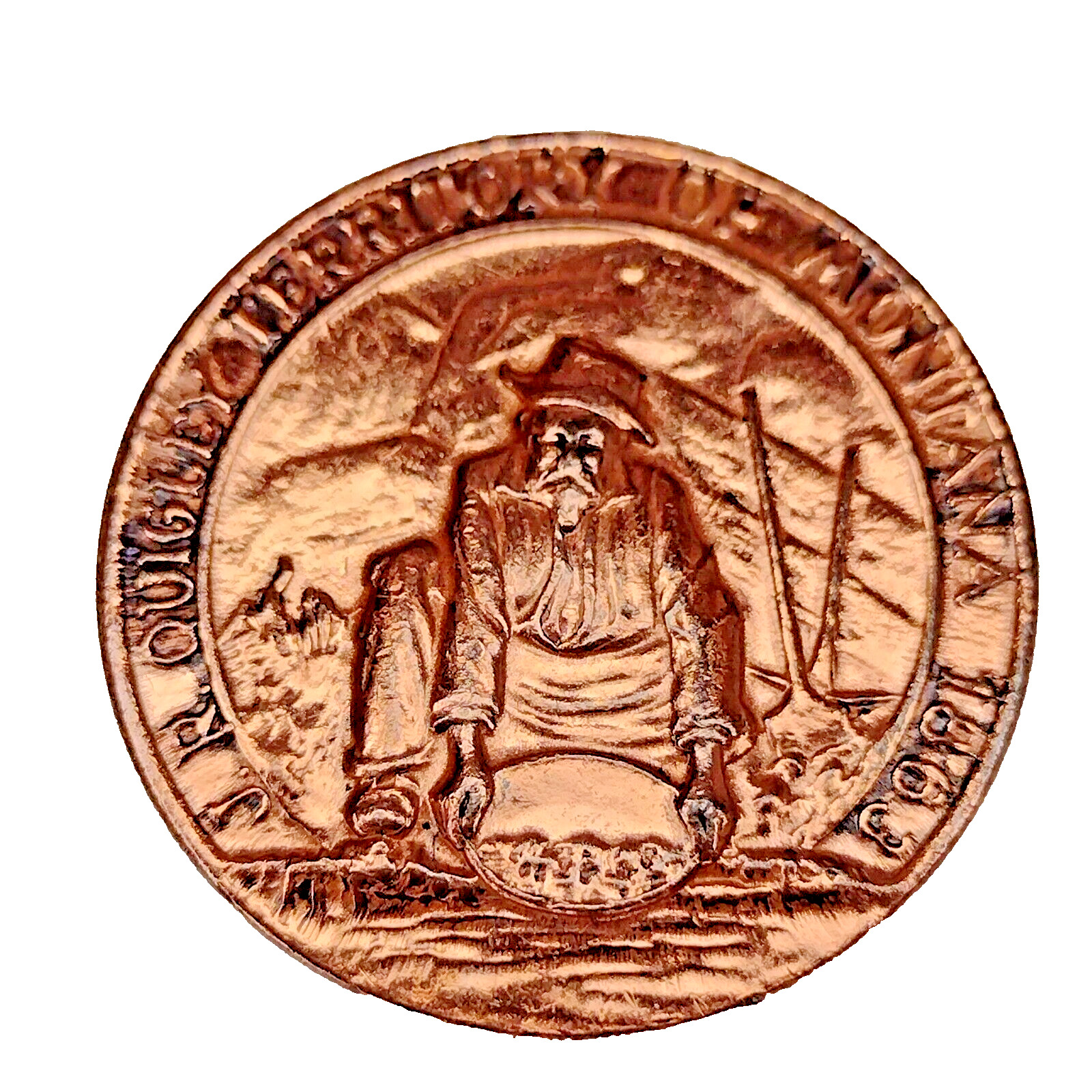 1968 Montana Territory Frontier Town Bronze 30mm Token- Medal in capsule-Vintage