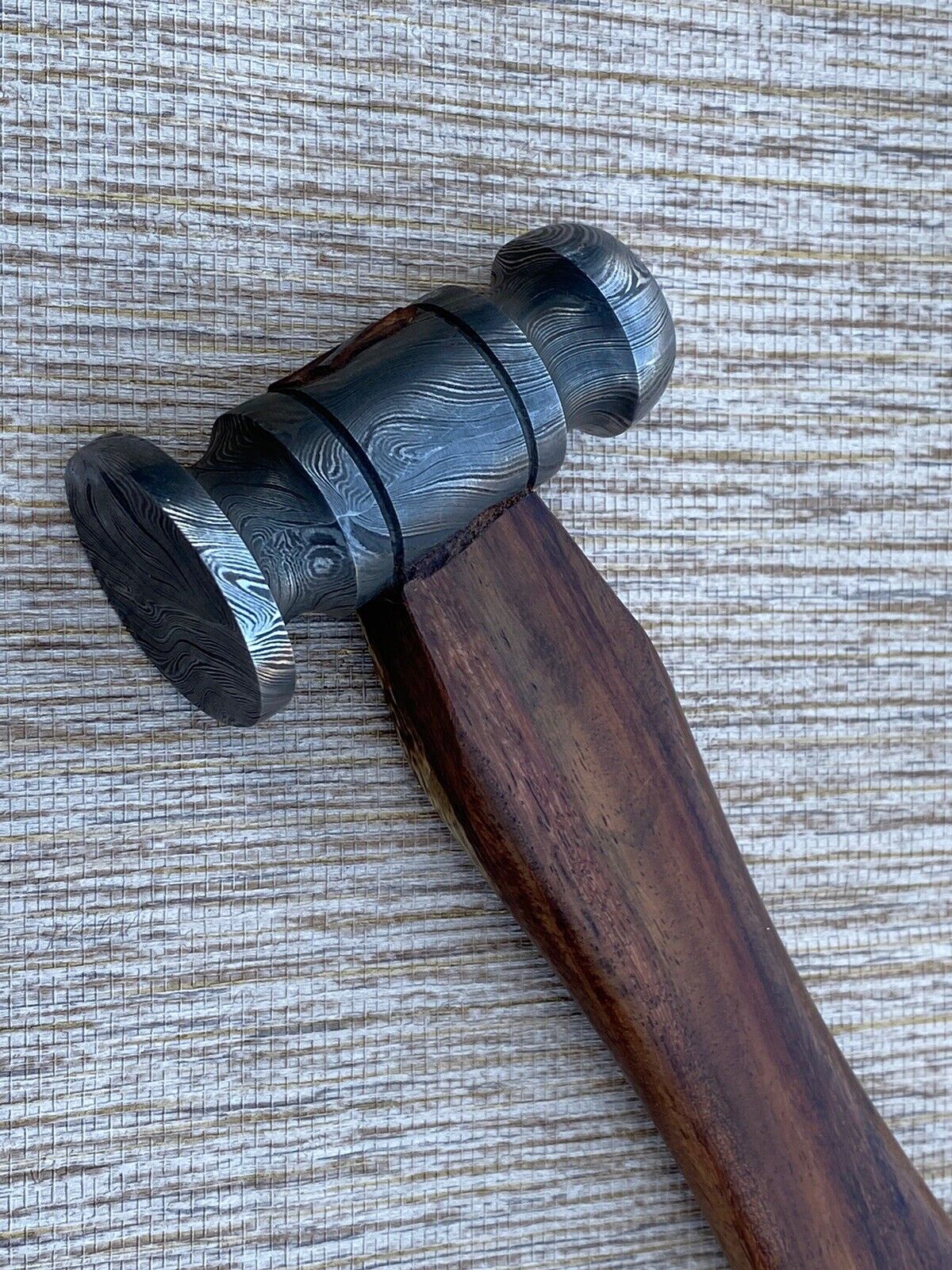 Custom Made Hand Forged Damascus Hammer