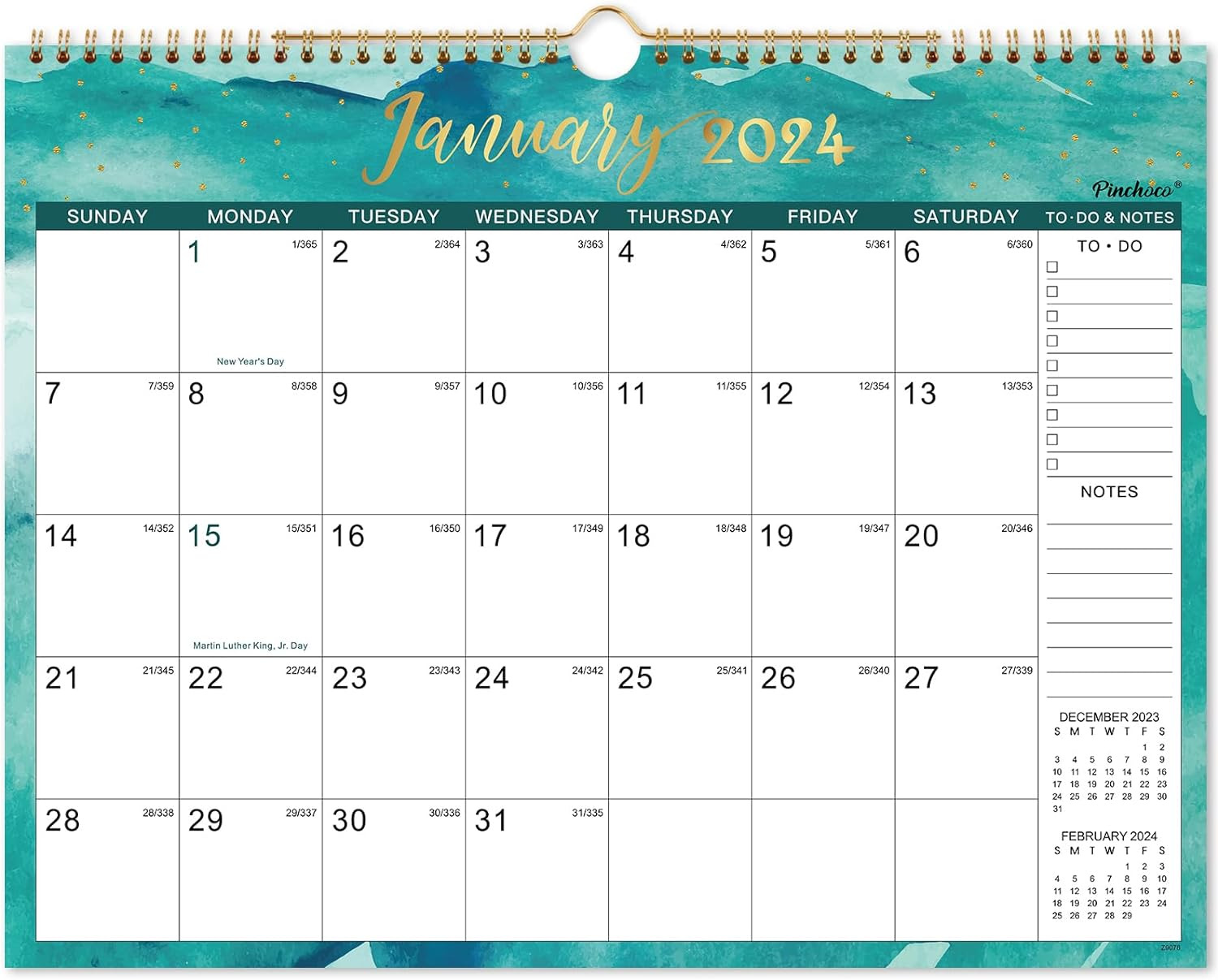 2024 Calendar - 2024 Wall Calendar, 12 Monthly Wall Calendar 2024, Jan. 2024 - D