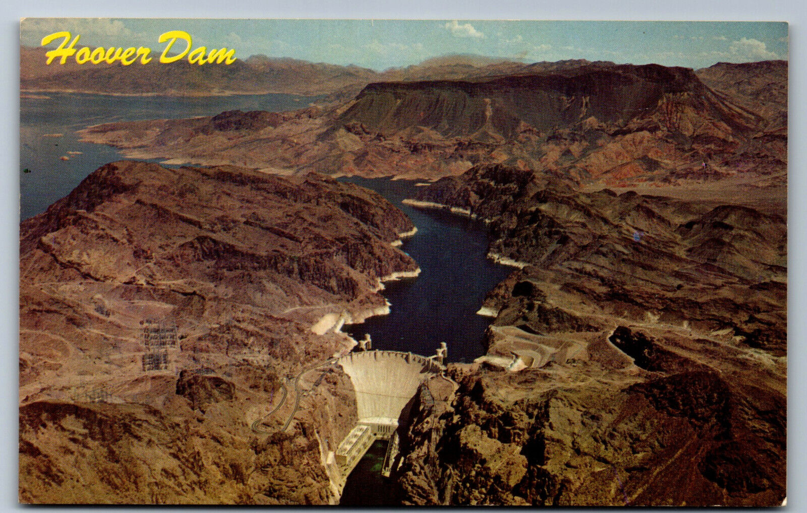 Postcard NV Aerial Bird\'s-Eye  View Boulder Hoover Dam Nevada W11
