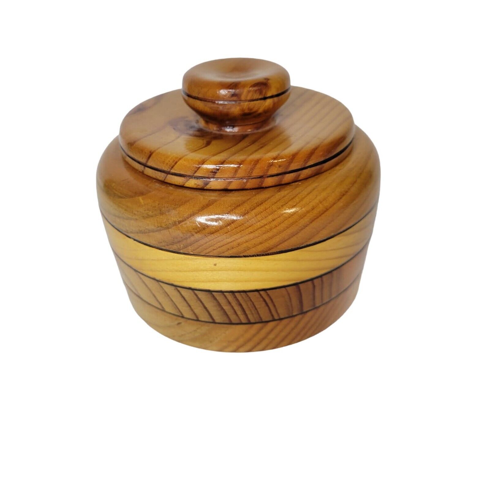 Beautiful Wooden Bowl with Lid Handcrafted