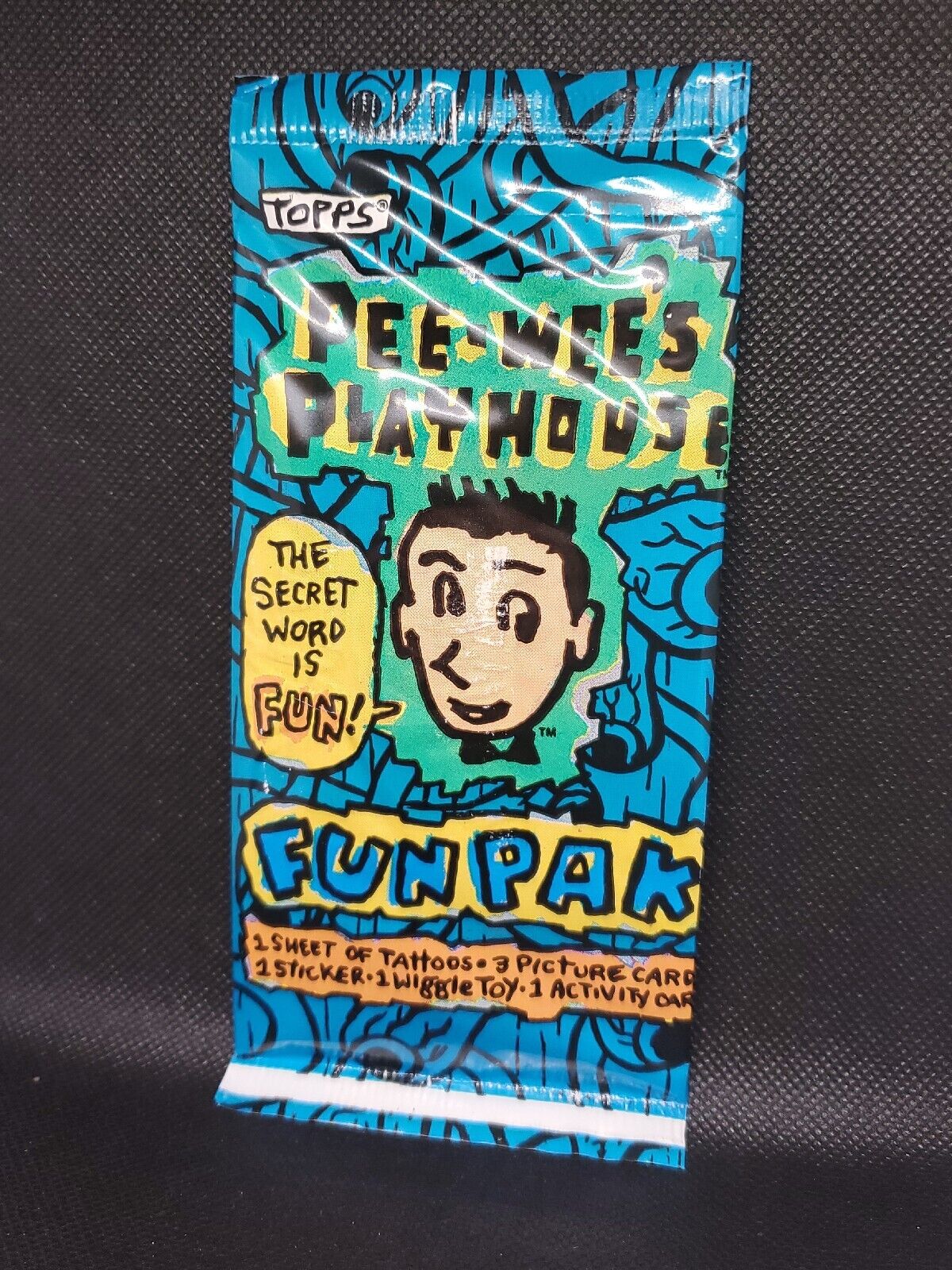 Pee-Wee’s Playhouse Fun Pak SEALED Topps Card Pack 1988 Tattoos, Cards & Sticker