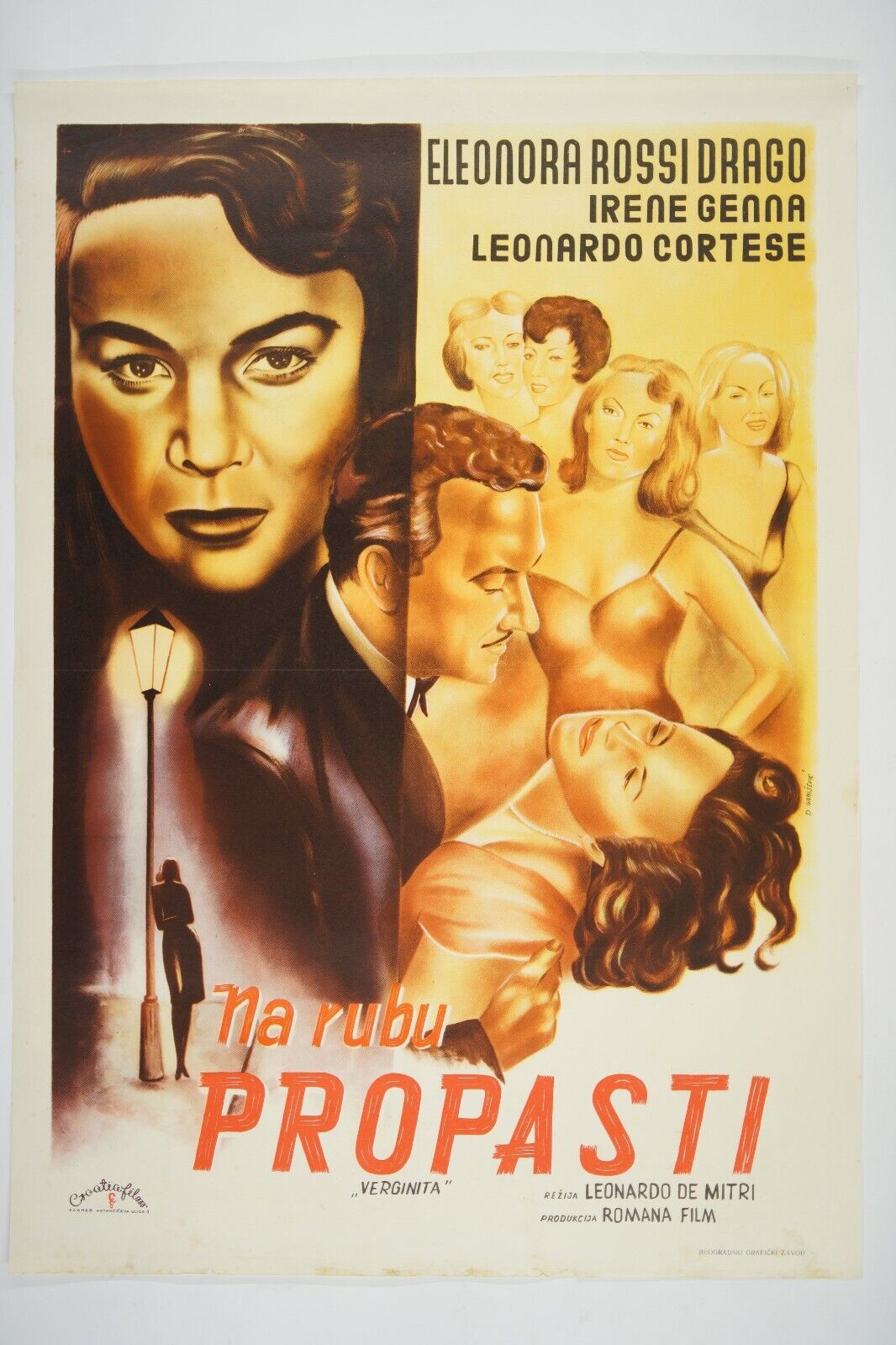 VERGINITÀ / VIRGINITÉ Original RARE exYU movie poster 1951 ELEONORA ROSSI DRAGO
