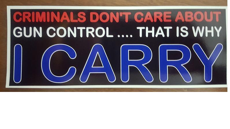 I Carry Pro Gun Rights 2nd Amendment Bumper Sticker Decal  587