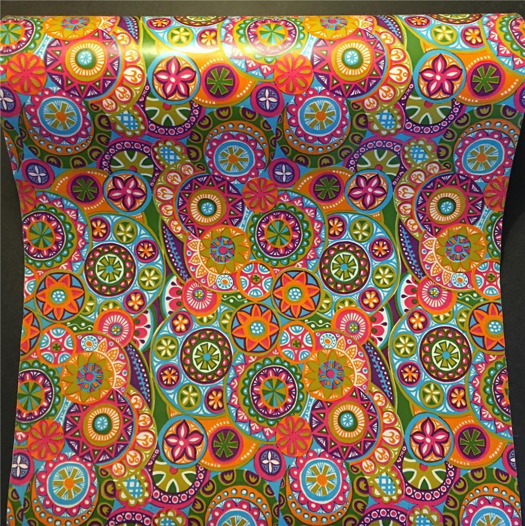 Vtg Mod Groovy 60s/70s Dept Store Gift Wrap 2 yds Wrapping Paper Psychedelic MCM