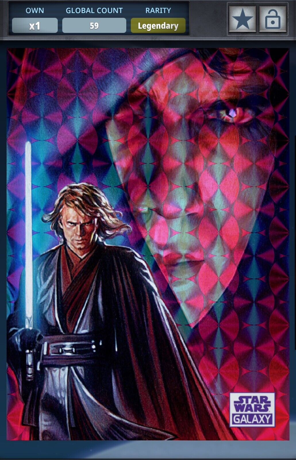 Topps Star Wars Card Trader - Anakin Skywalker Digital Refractor Purple