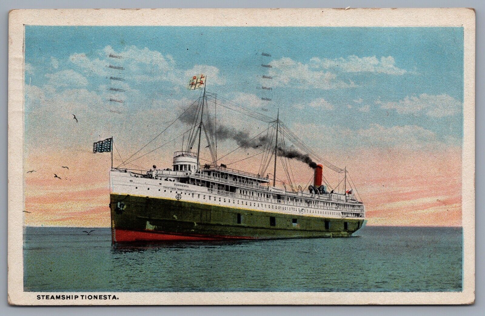 c 1910 Mackinac Island, Michigan Vtg Postcard Steamship Tionesta Steamer