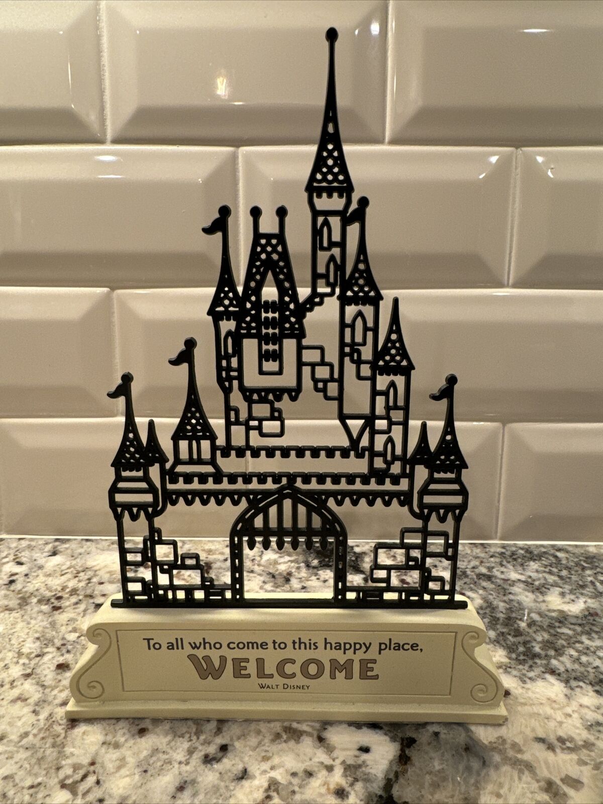 Hallmark Walt Disney 9” Castle Metal Silhouette Happy Place Figurine Home Decor