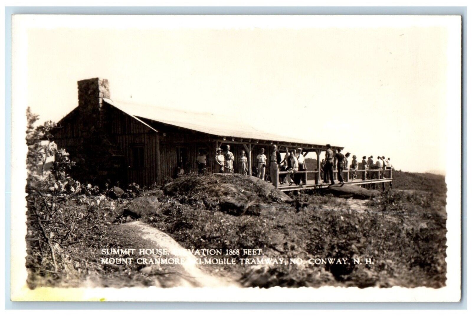 Summit House Mount Cranmore Mobile Tramway No. Conway NH RPPC Photo Postcard