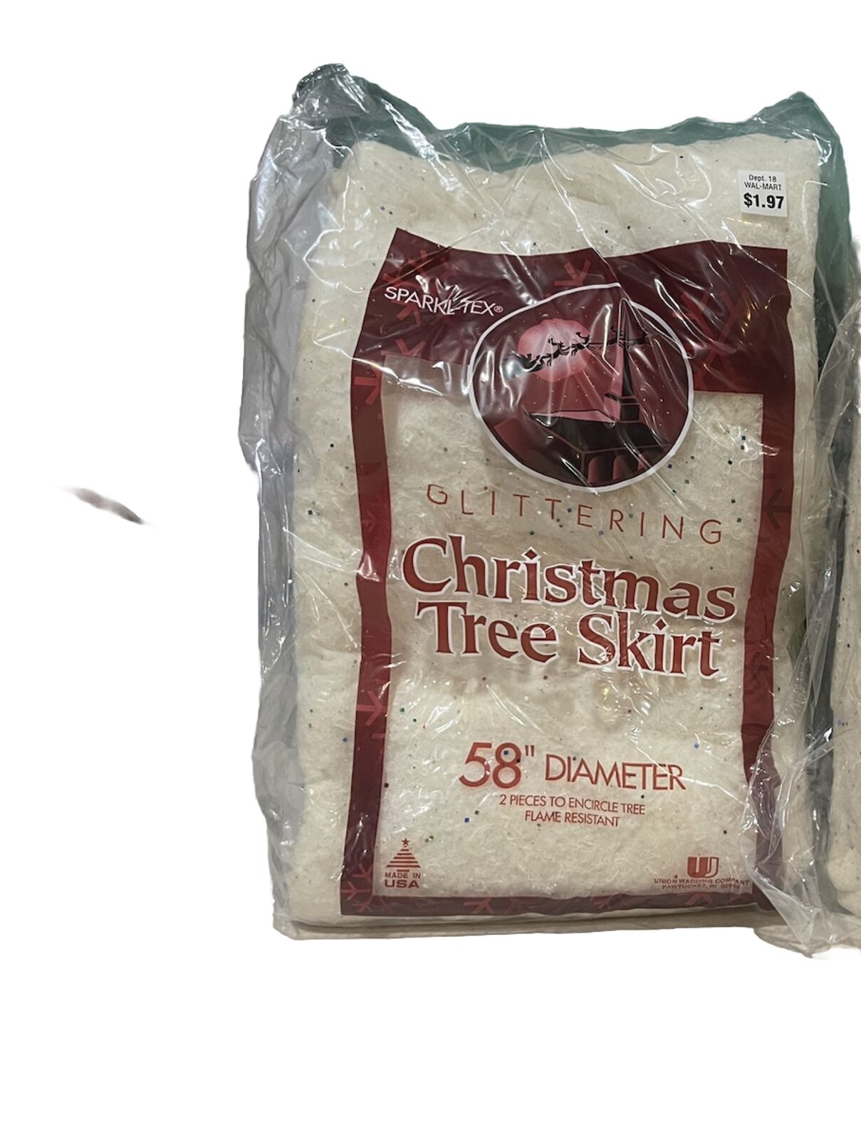NOS Vintage Tree Skirt Sparkl-Tex Glittering Christmas Drape 56\