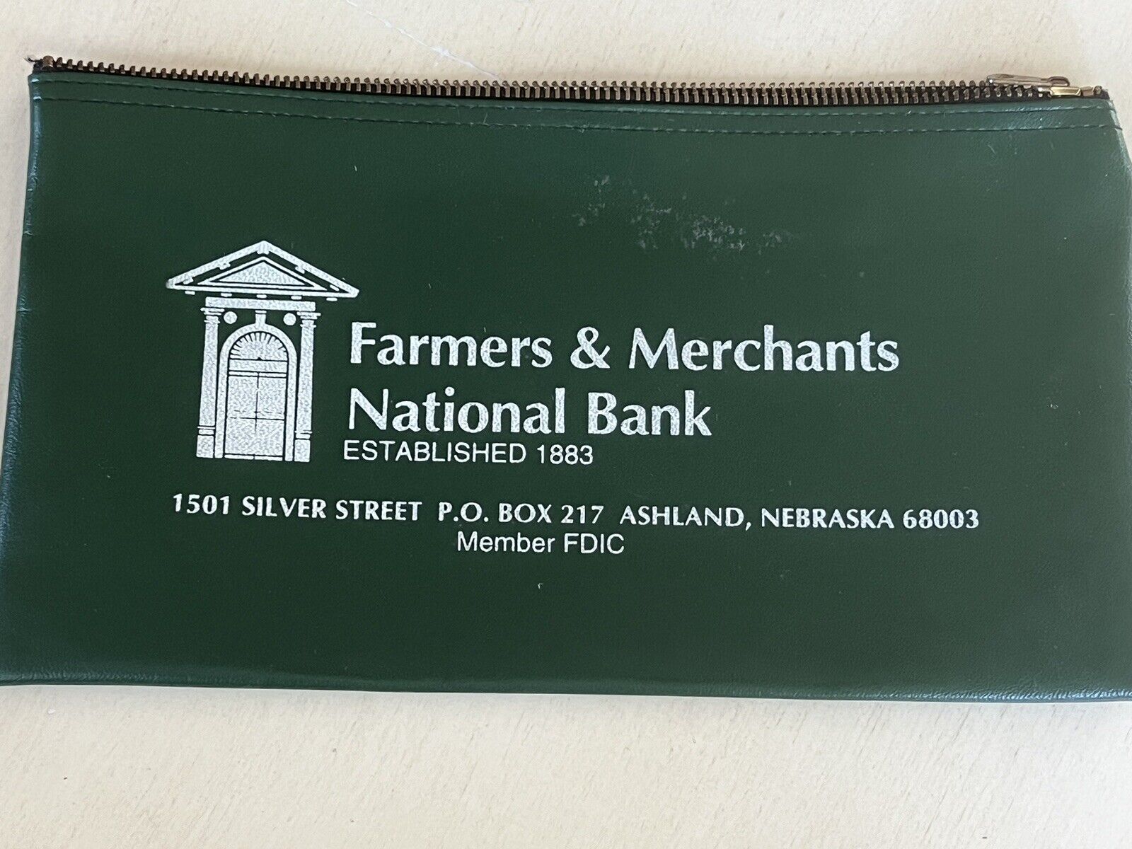 Farmers & Merchants National Bank Deposit Bag Ashland Nebraska