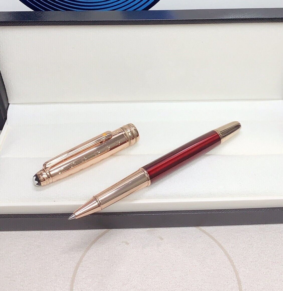 Luxury Metal 163 Prince Series Red + Gold Color 0.7mm Rollerball Pen